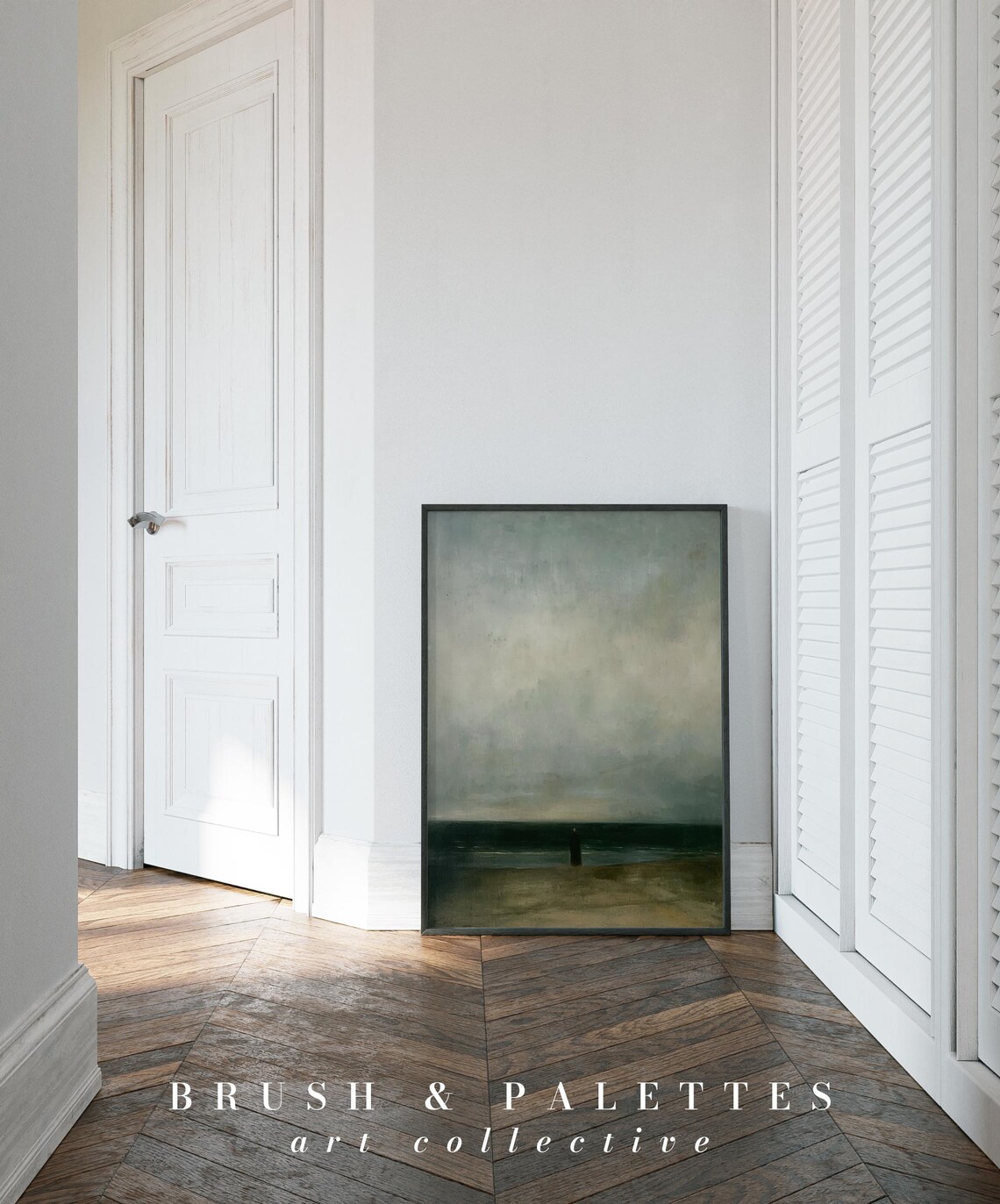 Solitary Figure By The Sea, Moody Ocean Wall Art - Image 2