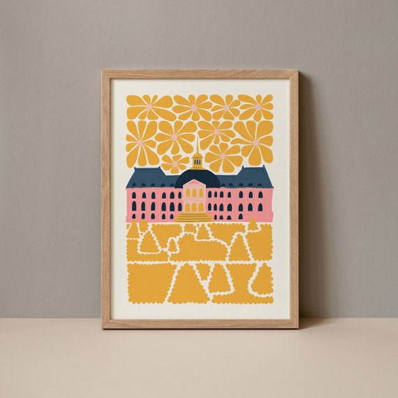 Versailles France Vintage Travel Poster, Europe Travel