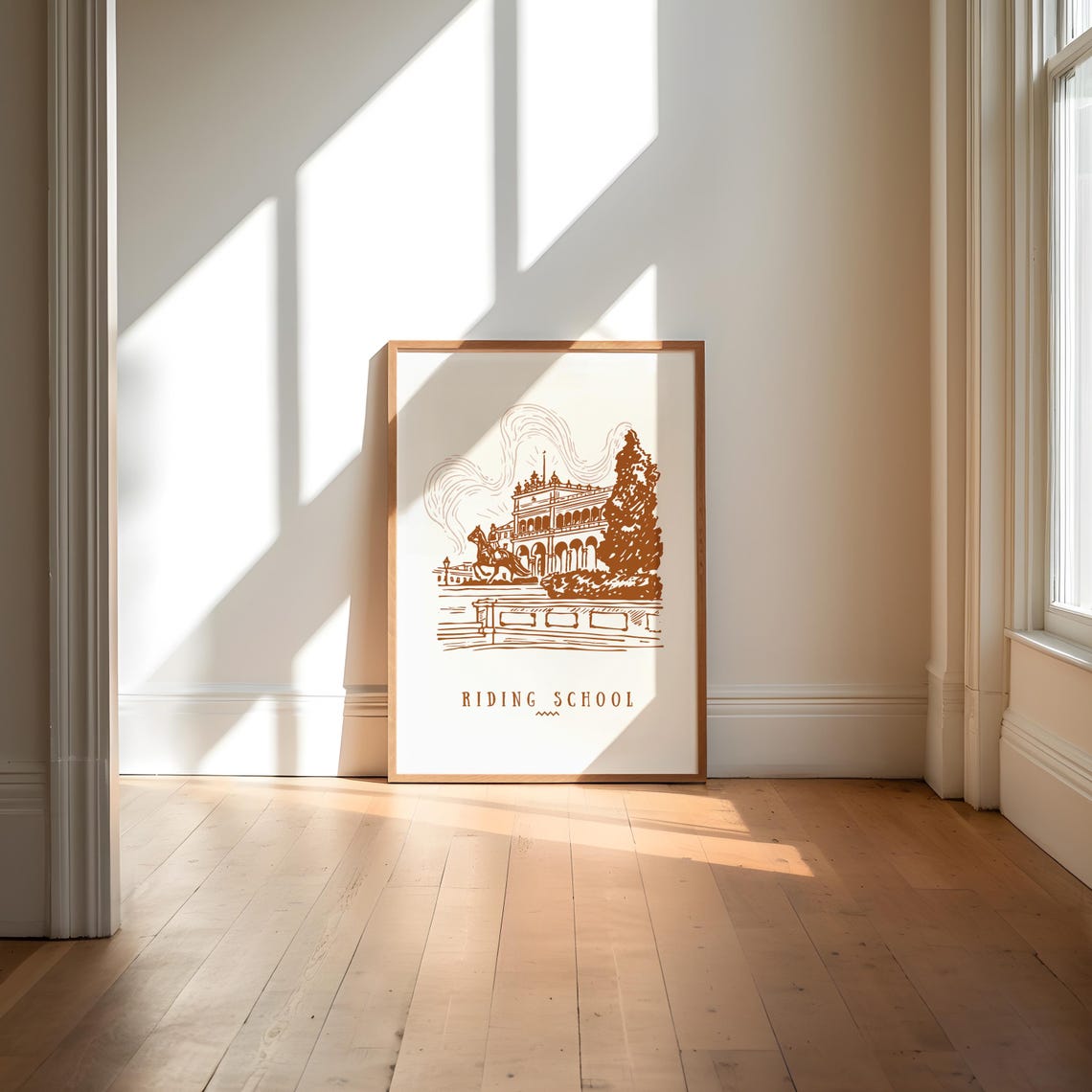 Spanish Riding School Vienna Austria Hand Drawn Illustration Poster - Image 3