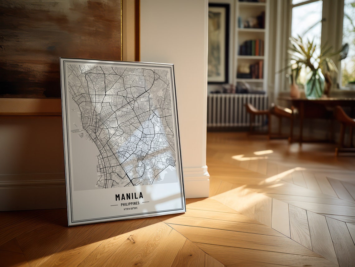 Manila Philippines City Map Minimalist Street Line Art Poster - Image 4