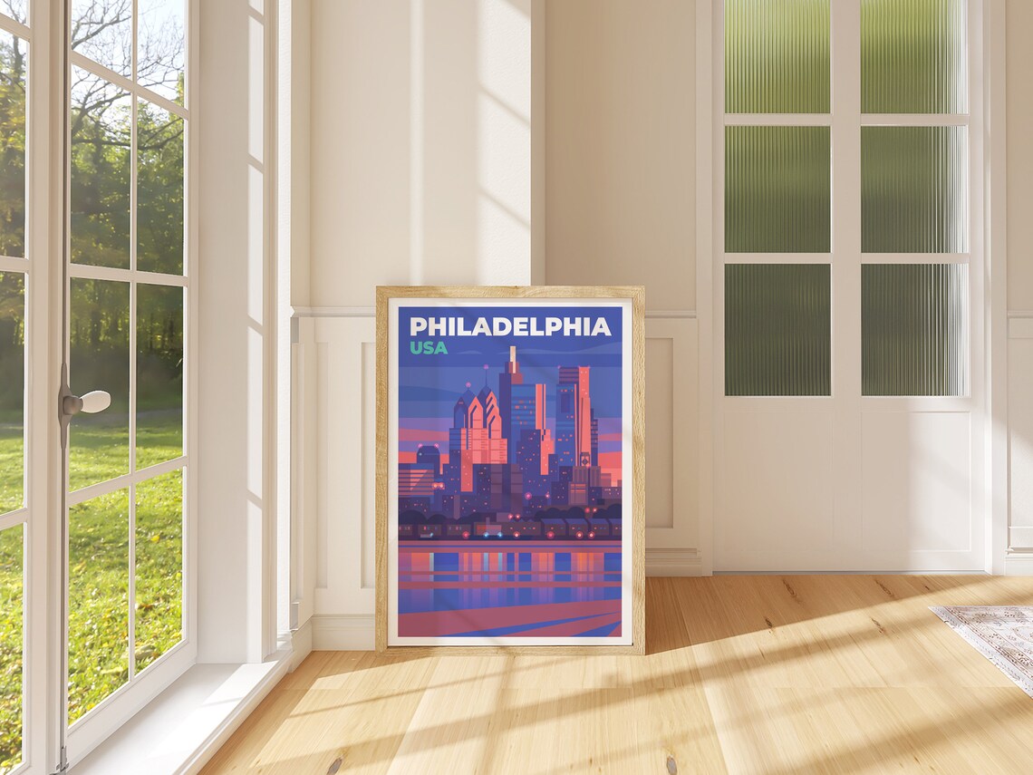 Philadelphia Travel Poster Philadelphia Gallery Wall Art Philadelphia Dorm Wall Art Philadelphia Print Philly Travel Art - Image 4
