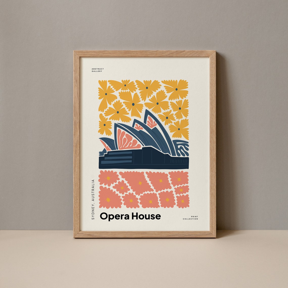 Sydney Opera House Australia Navy Sails Bold Bloom Art Poster