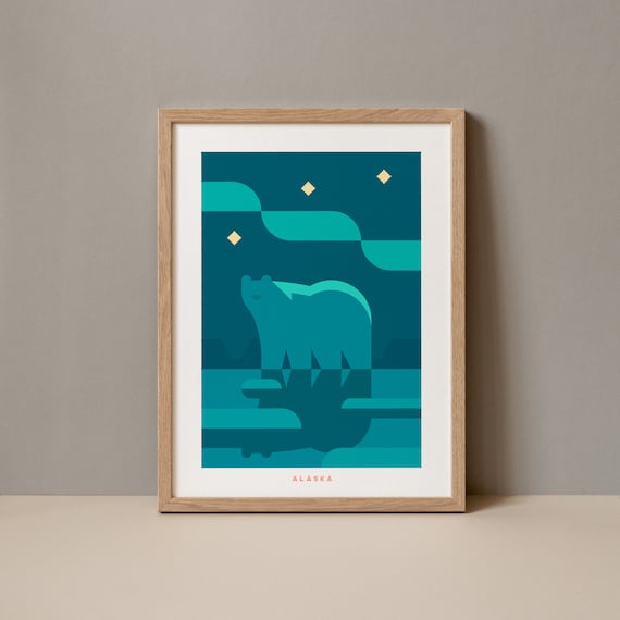 Alaska Geometric Poster Alaska Print Alaska Print Alaska Colorful Poster Alaska Travel Alaska Artwork Alaska Wall Art Alaska