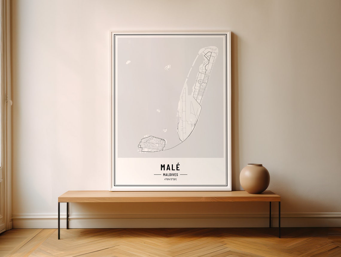 Male Maldives Map Print Male Maldivesmap Poster Male Maldives Map Wall Art Male Road Map Male Maldives Art Print City Poster - Image 6
