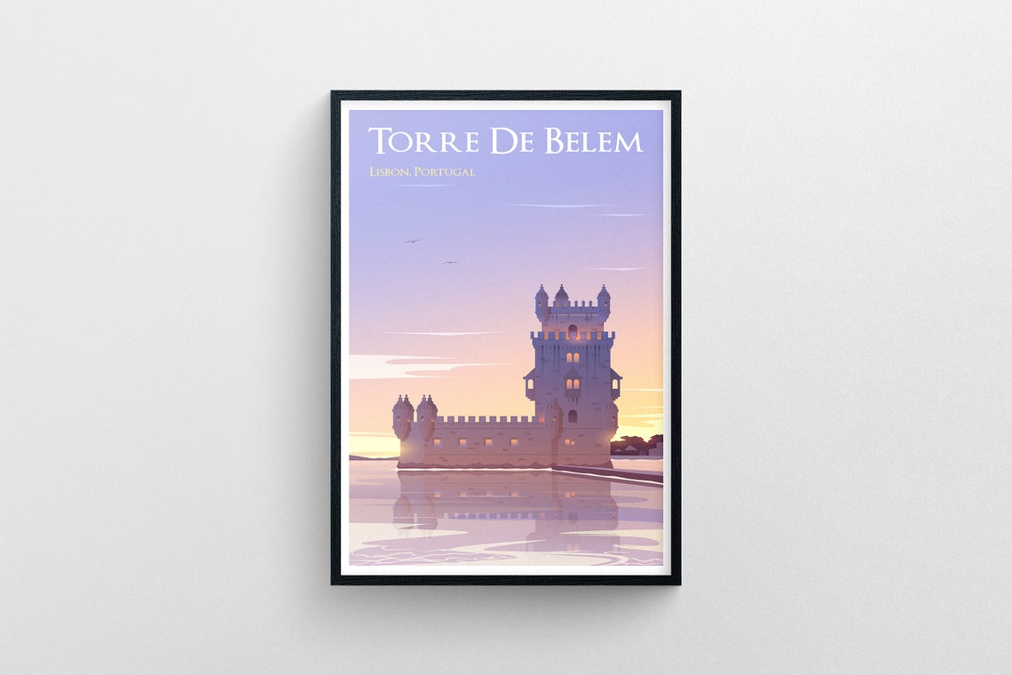 Lisbon Torre de Belem Portugal Sunset Riverside Castle Tower Poster - Image 5