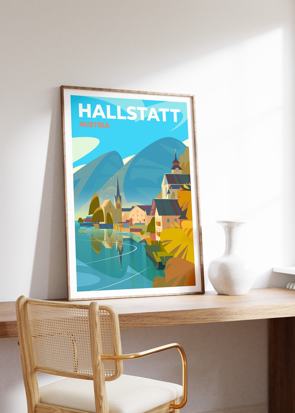 Hallstatt Austria Alpine Lake Village Church Scenic Travel Poster - Image 5