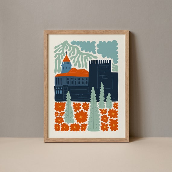 Alhambra Granada Spain Abstract Travel Poster