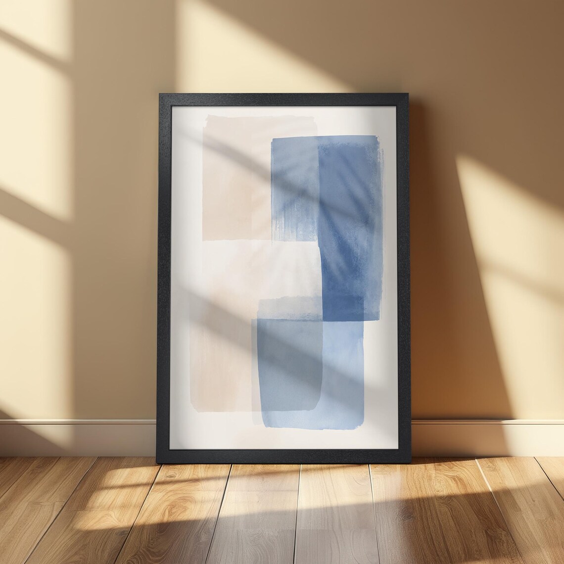 Contemporary Abstract Geometric Watercolor Art Print - Image 2