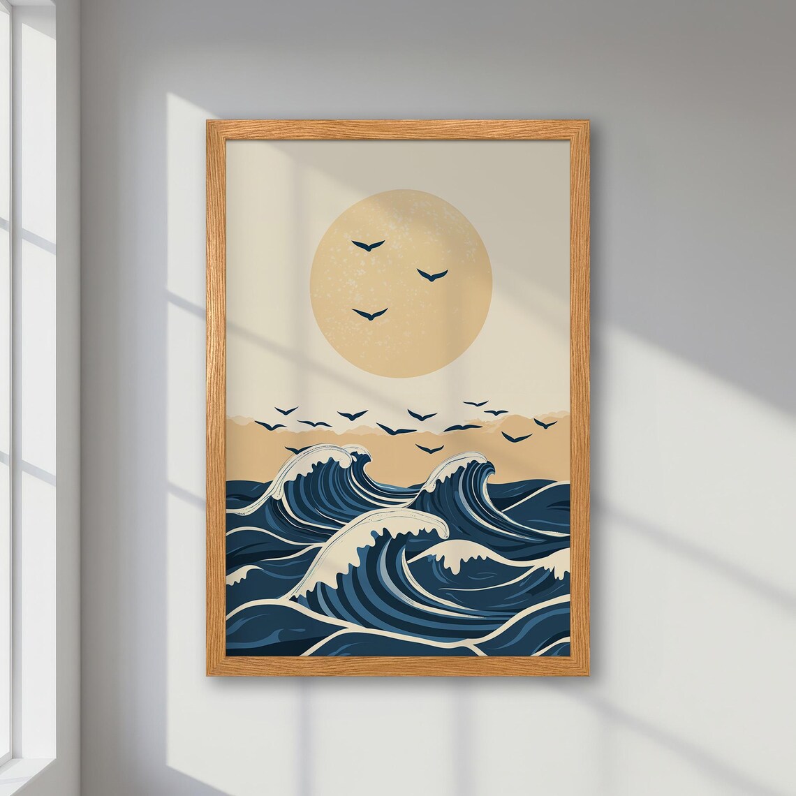 Abstract Ocean Waves, Modern Seascape Art Print