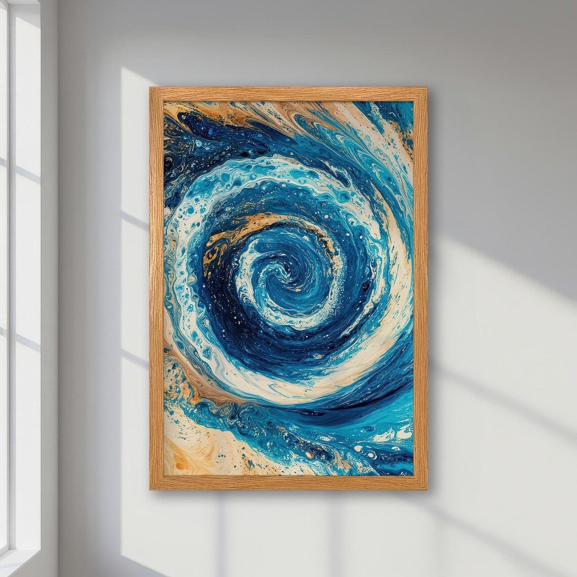 Swirling Water Abstract Poster, Ocean Swirl