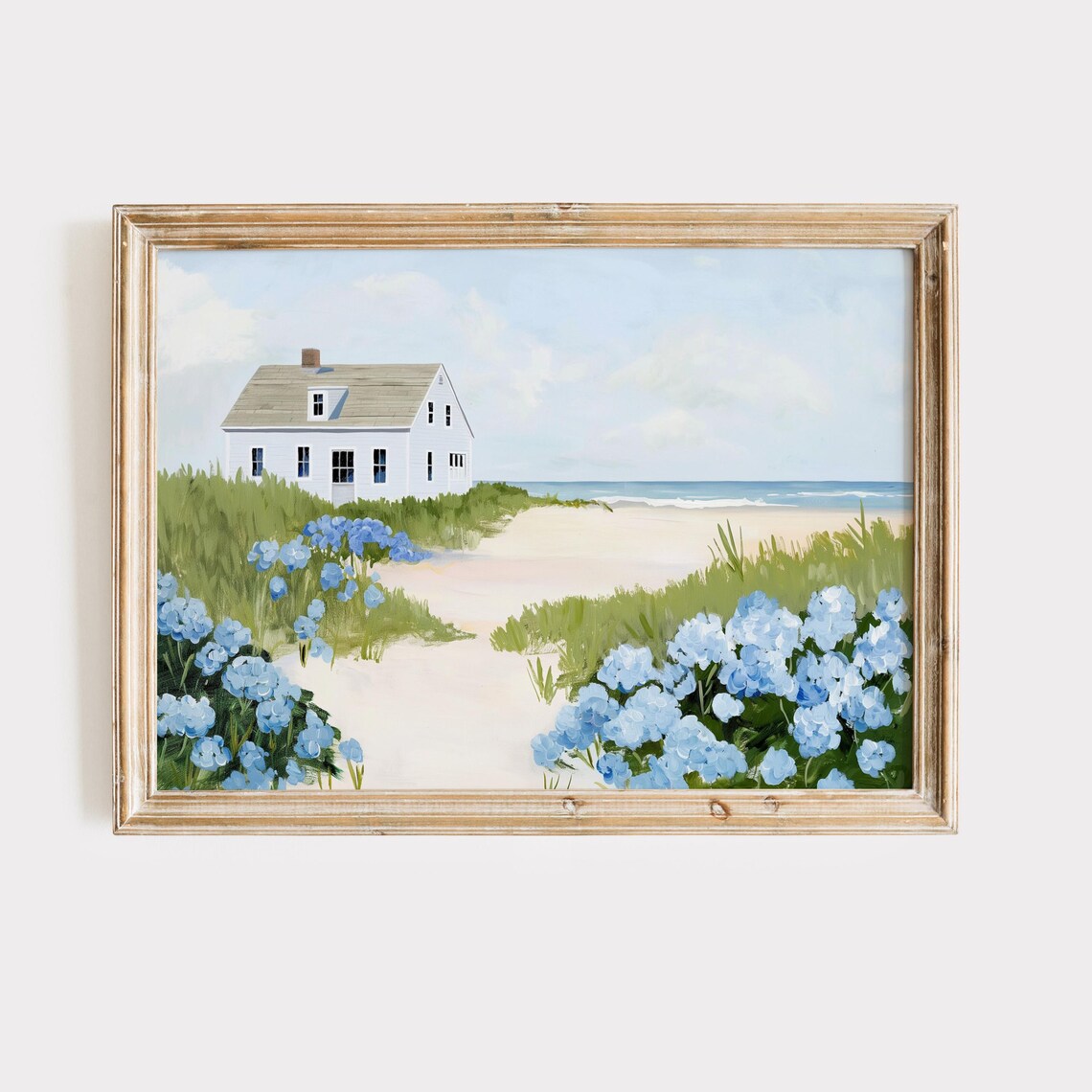 Beach Cottage Painting Coastal Art Print, East Coast