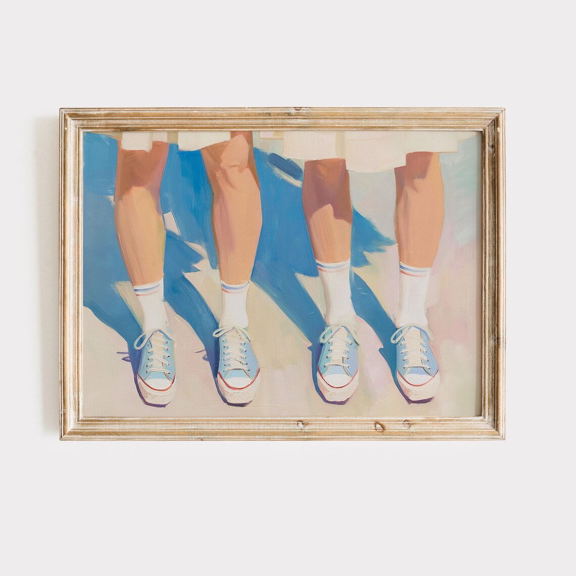 Blue Sneakers and White Socks Vintage Fashion Cropped Legs Poster