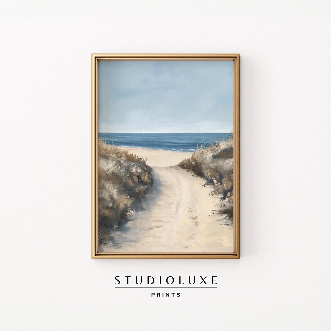 Serene Sand Dune Path Leading to the Calm Blue Sea Painting Art Print