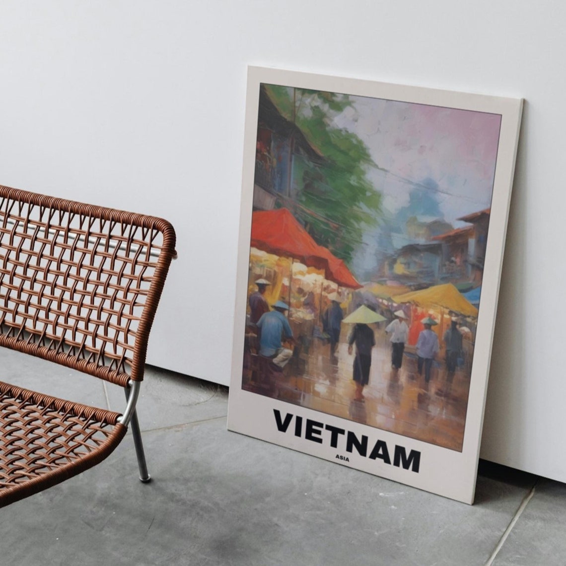 Vietnam Vietnamese Market Scenic Painting, Travel Poster