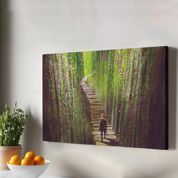 Warrior Walking Through Ivy Decorative Canvas Wall Art Housewarming Gifts Room Decor Classic Home