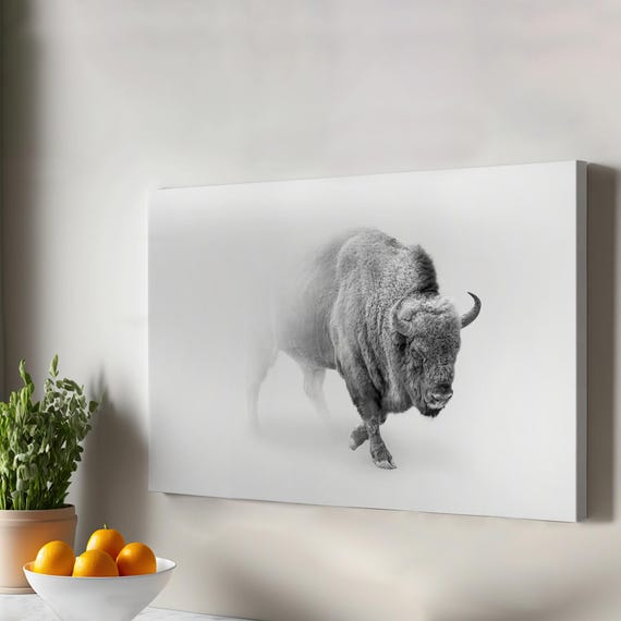 Bison Decorative Canvas Painting Housewarming Gifts Large Wall Art Animal Decor Gift For Nature Enthusiasts