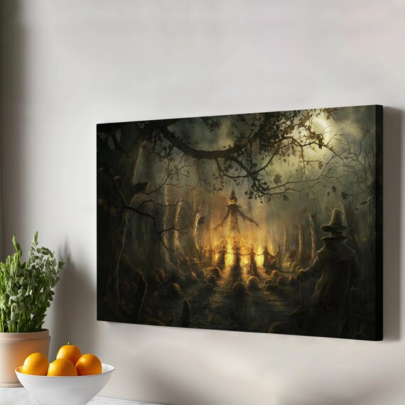 Halloween Party Scary Creepy Wall Decor Painting Housewarming Gifts Canvas Art Large Modern