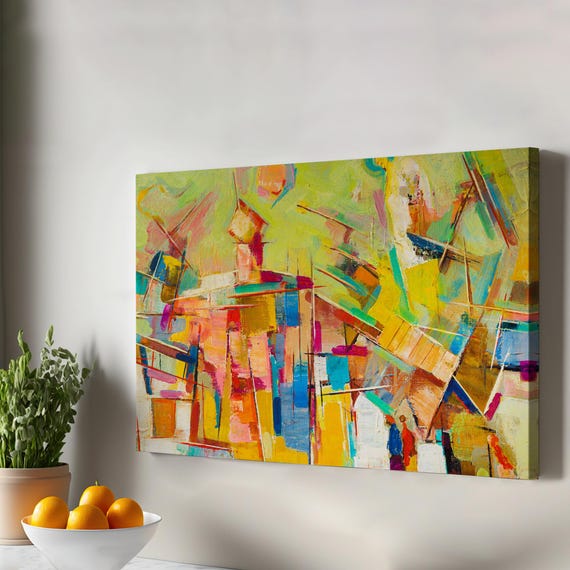 Abstract Oilpainting Decorative Canvas Wall Art Housewarming Gifts Modern Decor Large