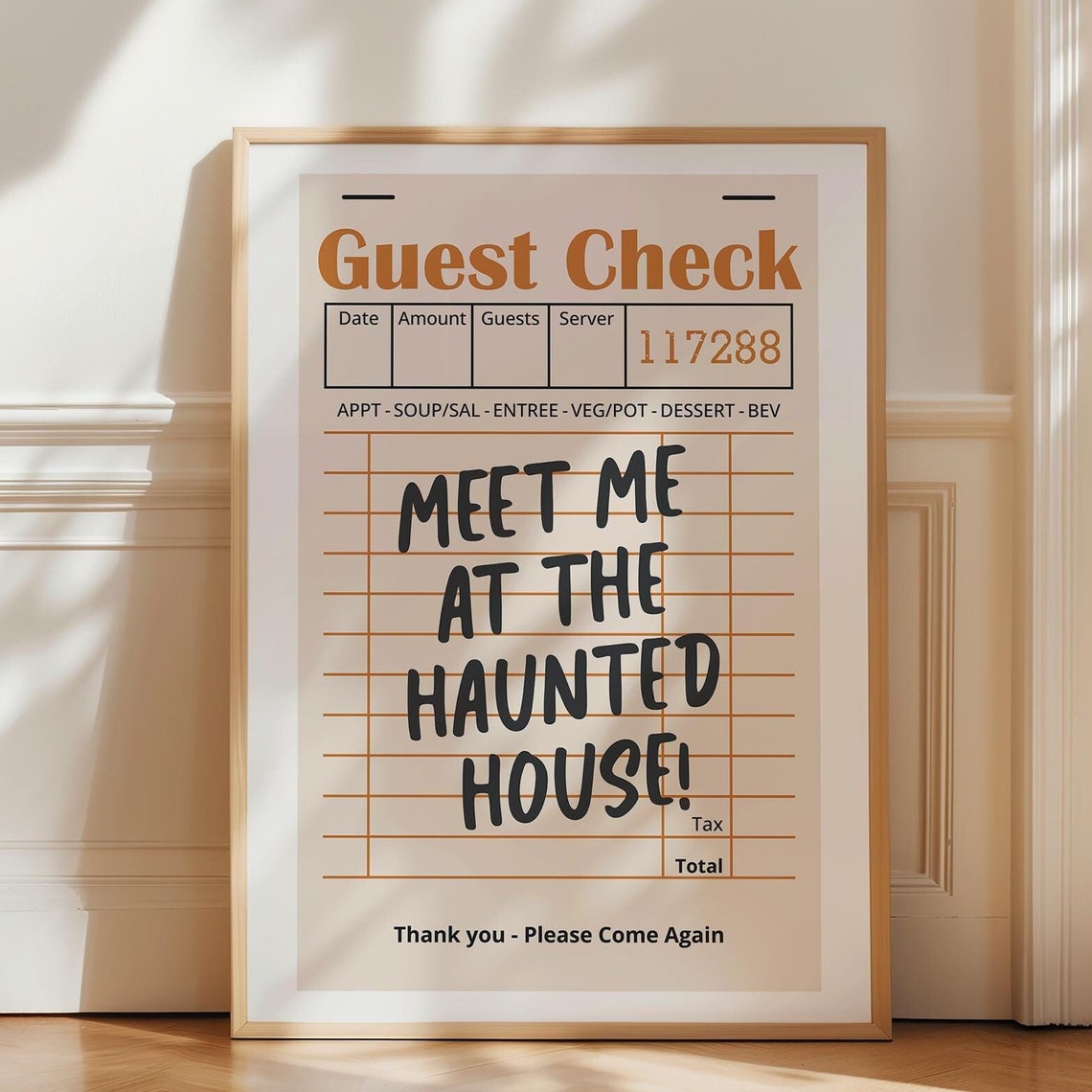 Meet Me At The Haunted House Guest Check Halloween Party Poster