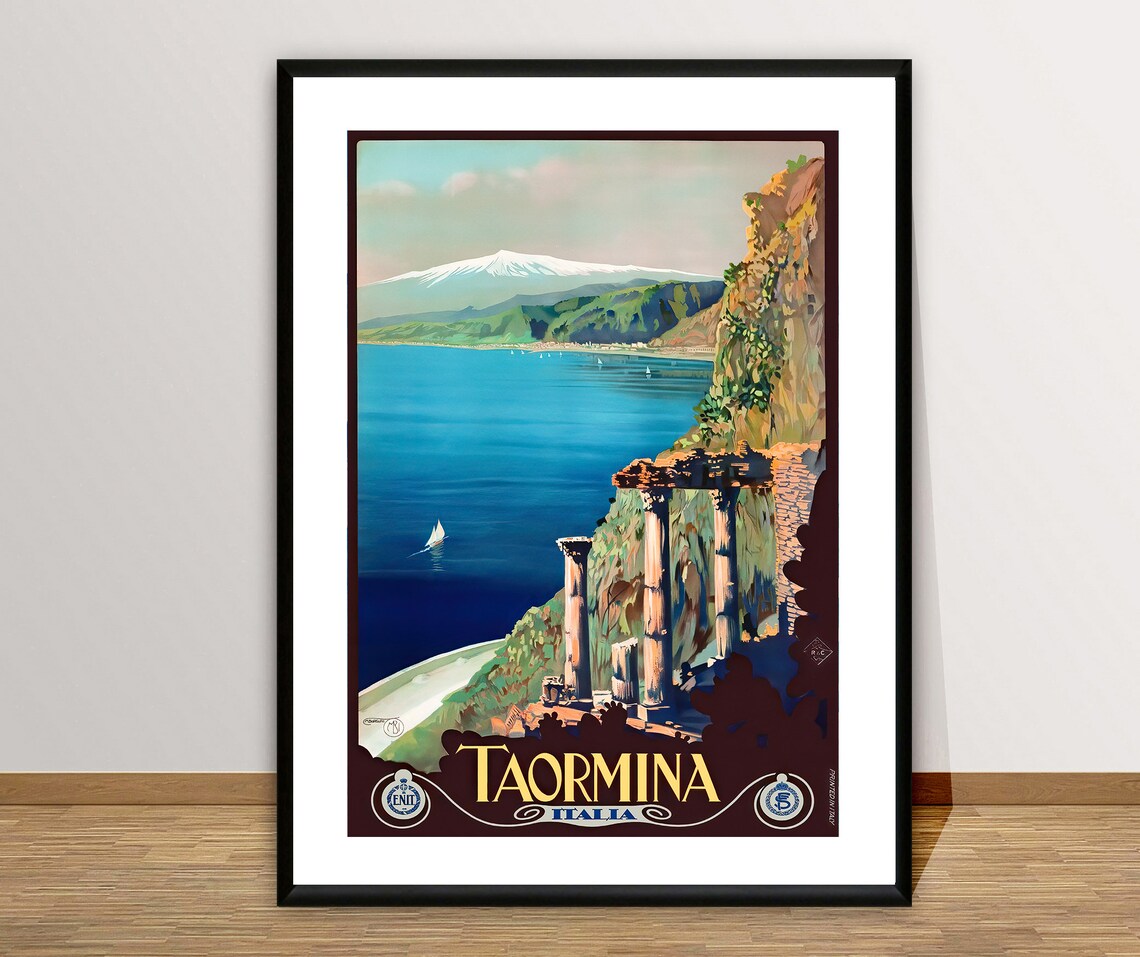 Taormina Italia Vintage Travel Poster Art Print - Image 2