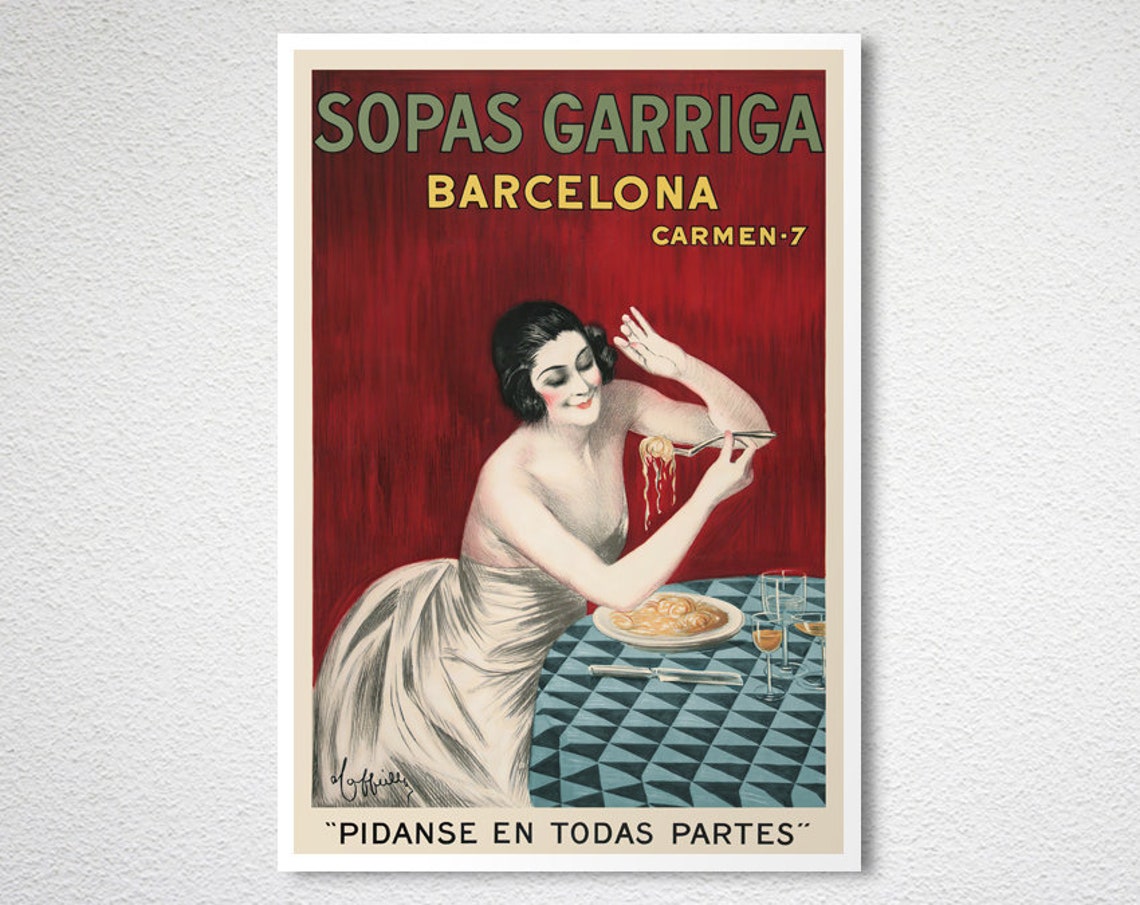 Sopas Garriga Barcelona Vintage Spanish Soup Advertising Poster - Image 2