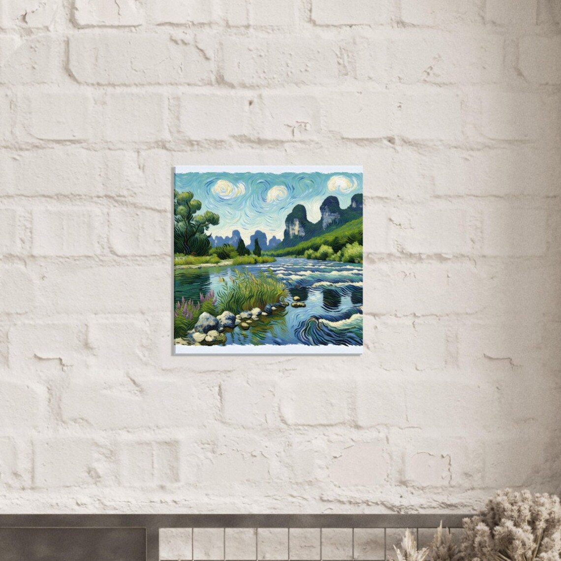 Yulong River Reflections, Impressionism Art Print - Image 2
