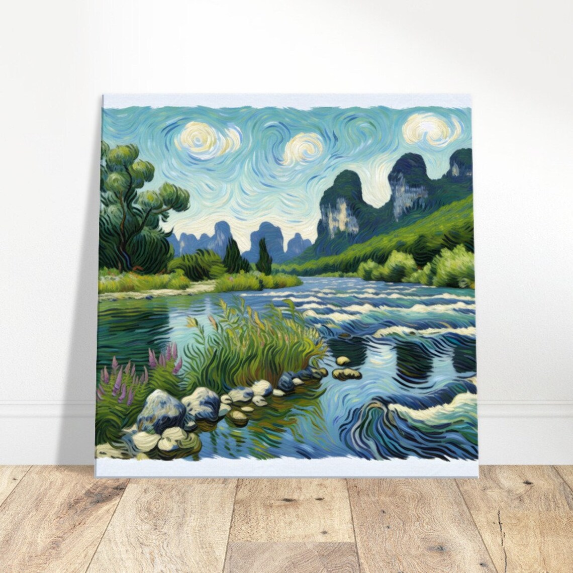 Yulong River Reflections, Impressionism Art Print