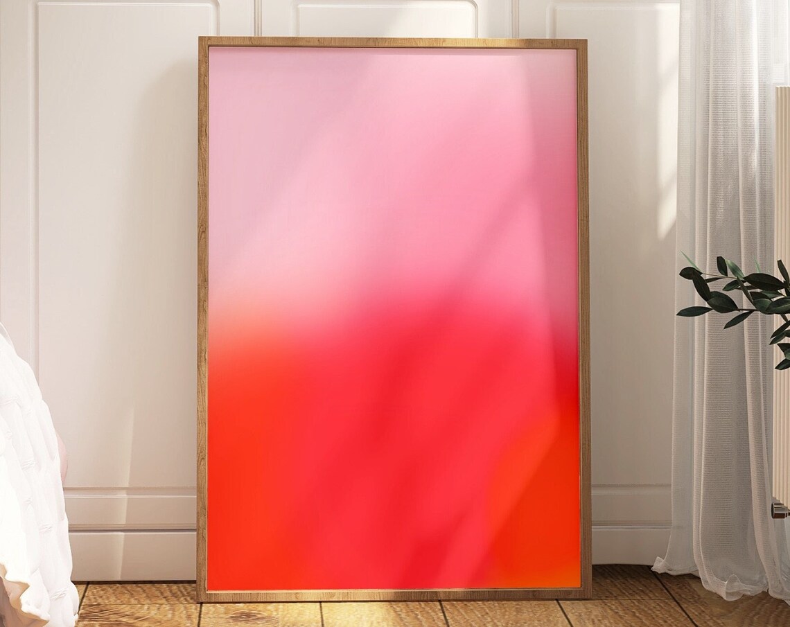 Pink Red Aura Print, Orange Pink Gradient Glow - Image 5