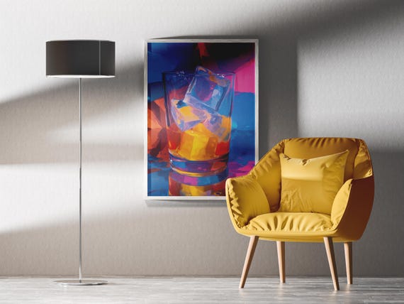Colorful Cocktail Art Print Modern Drink Illustration