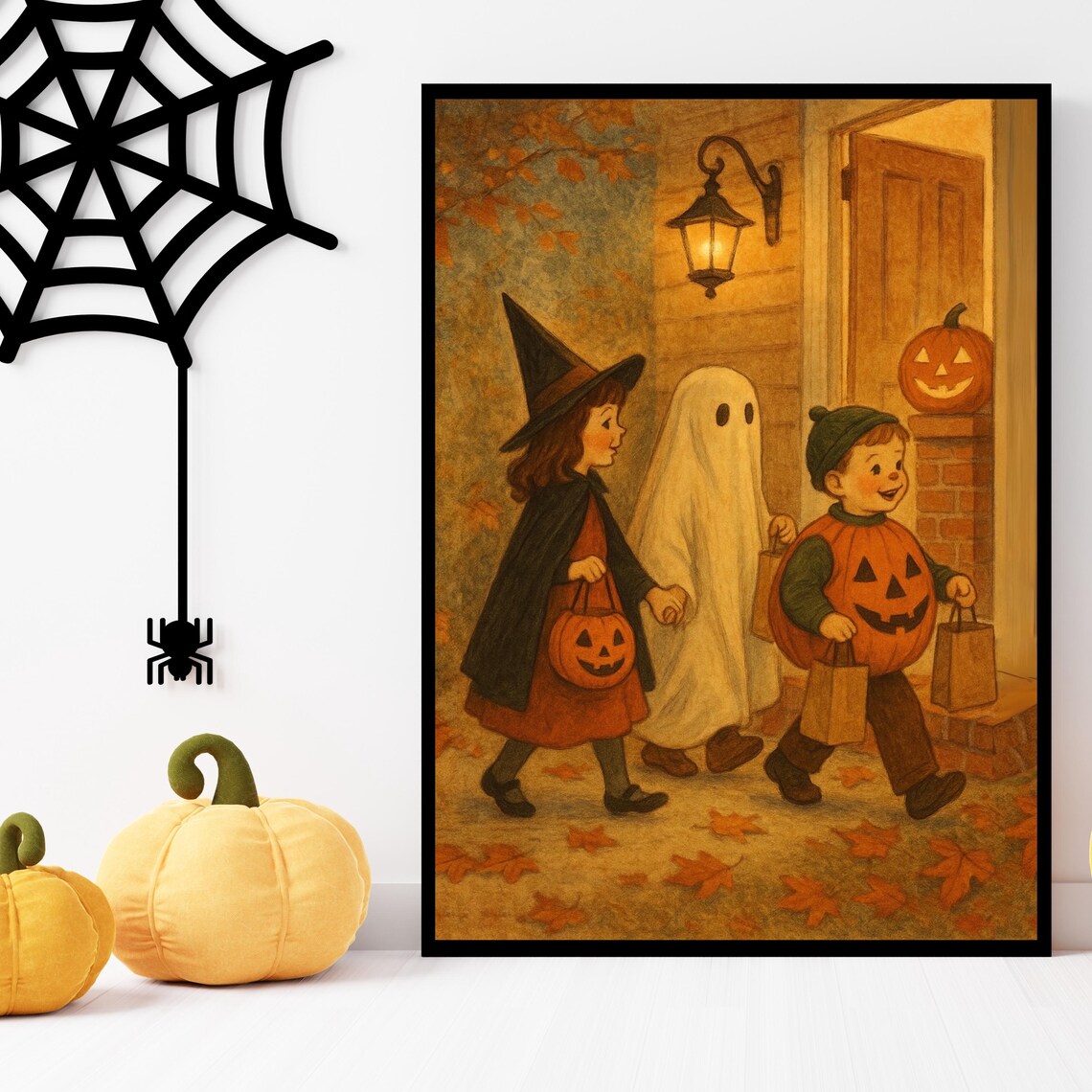Vintage Halloween Trick Or Treat Art Print