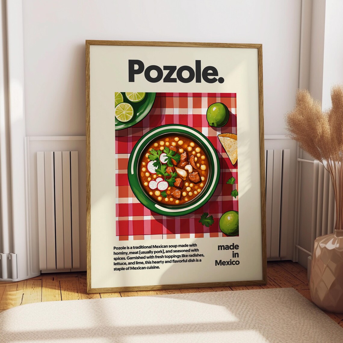 Pozole Food Kitchen Decor Art Print, Mexico Cuisine