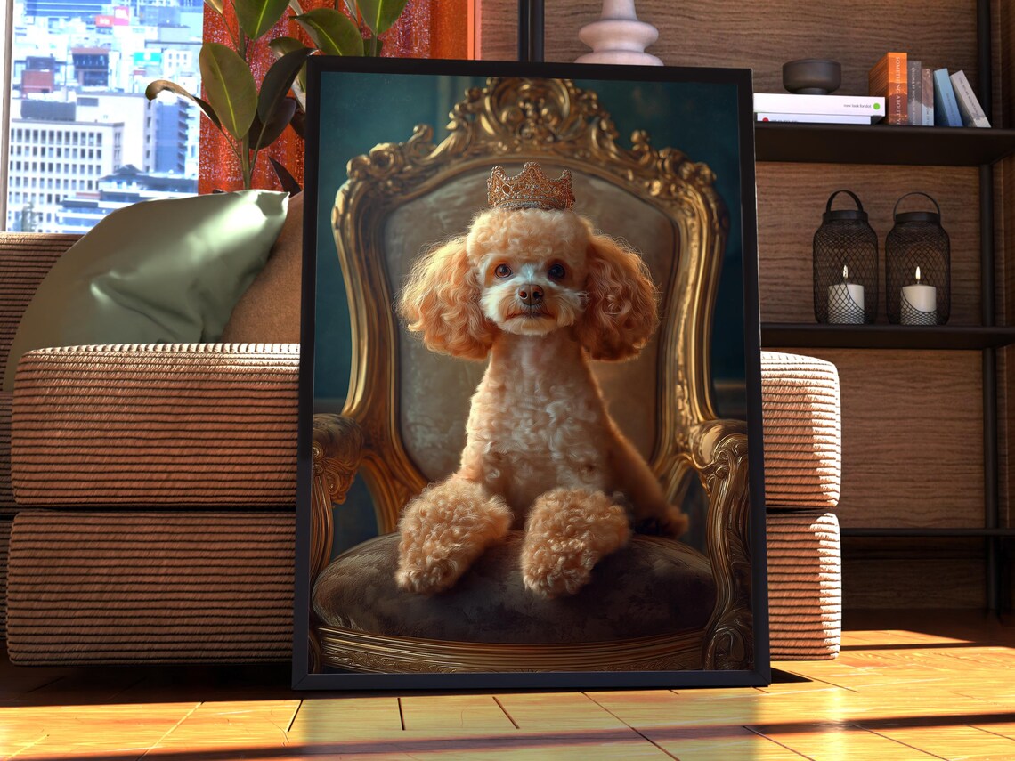 Toy Poodle Royal Portrait, Regal Dog Art Print