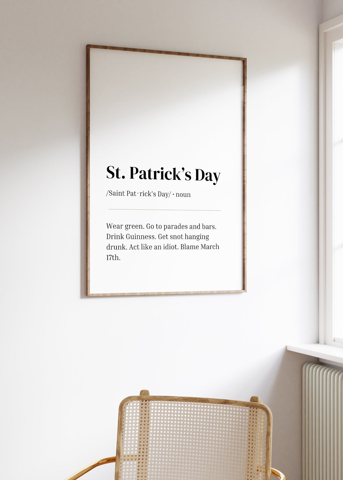 St. Patrick's Day Funny Definition Print Irish Party Wall Art Poster - Image 3