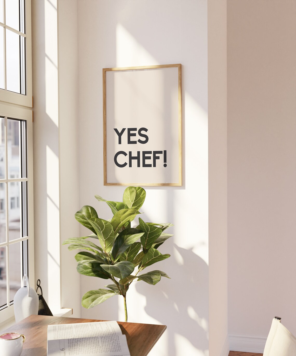 Yes Chef Print, Modern Kitchen Decor Art - Image 3