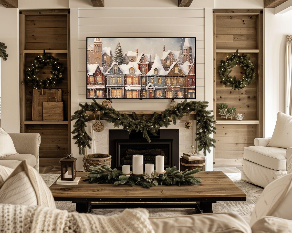 Christmas Village Seasonal Holiday Decor Art Print - Image 4