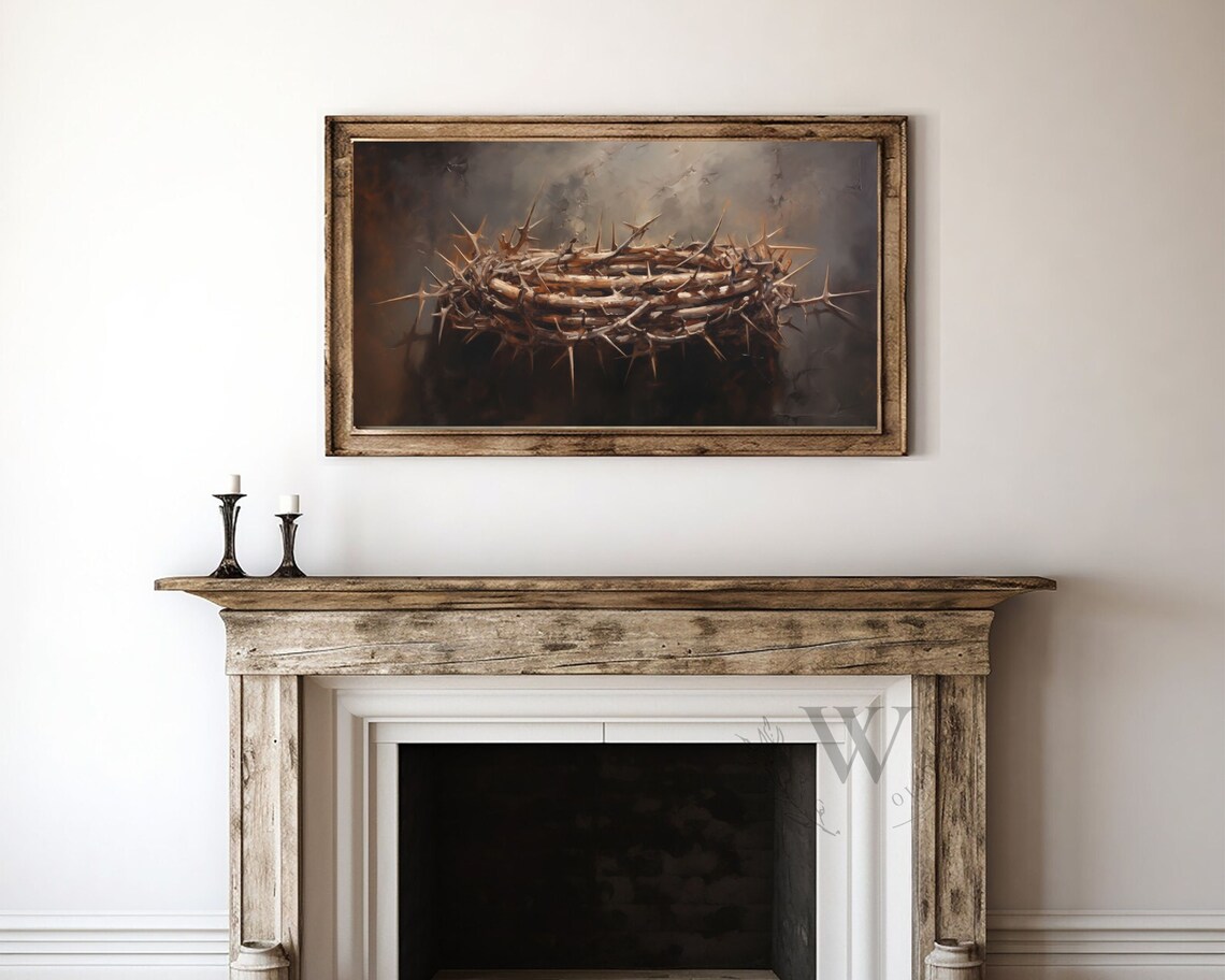 Crown of Thorns Easter Religious Oil Painting Christian Wall Art Poster - Image 4