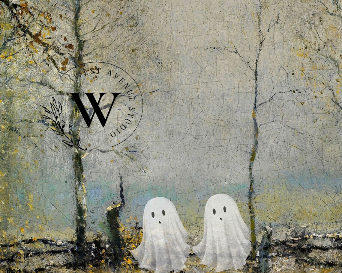 Halloween Ghost Decor, Vintage Halloween Wall Art - Image 3