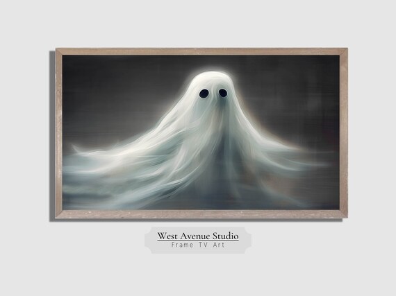 Ethereal Floating Sheet Ghost Wispy White Haunting Spooky Halloween Poster
