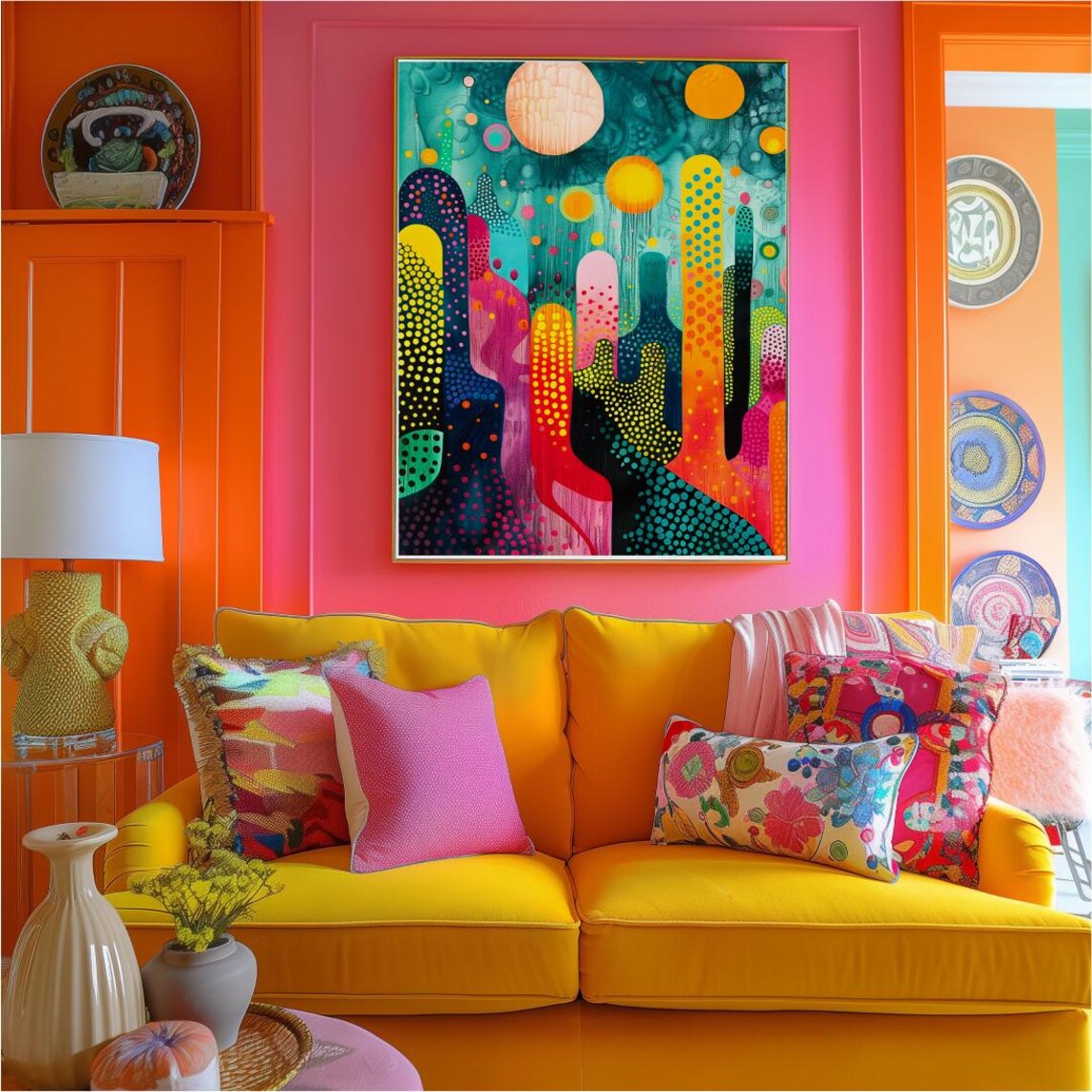 Yayoi Kusama-Inspired Japanese Poster Print