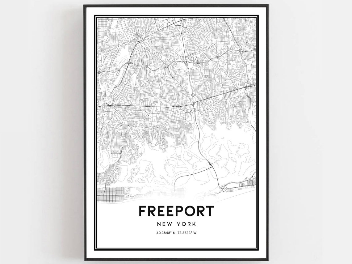 Freeport NY Map Poster