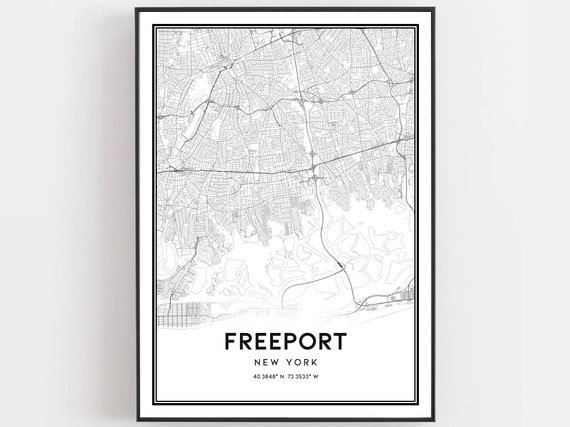 Freeport NY Map Poster