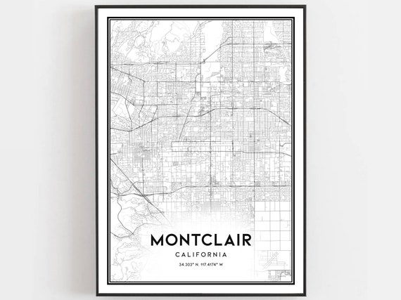 Montclair Map Poster, City Street Decor
