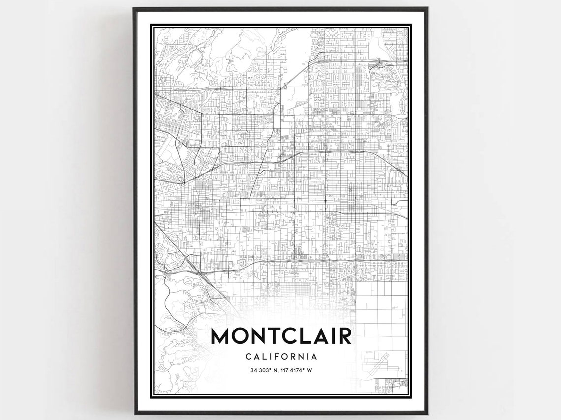Montclair Map Poster, City Street Decor