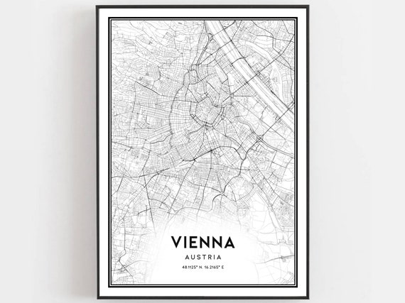 Vienna Map Art Print, City Street Decor