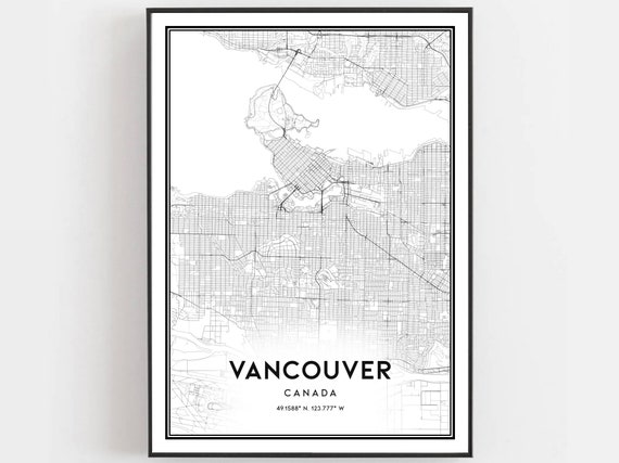 Vancouver Map Poster, City Street Decor Gift