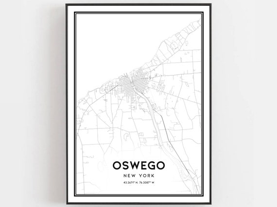 Oswego Map Poster, New York Street Decor