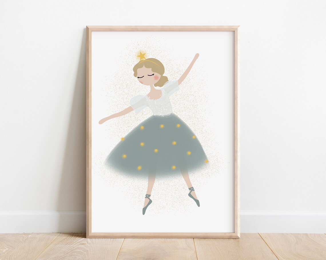 Christmas Ballerina Art Print Ballerina Christmas Tree Christmas Ballet Gift Ballerina Wall Art Ballerina Print