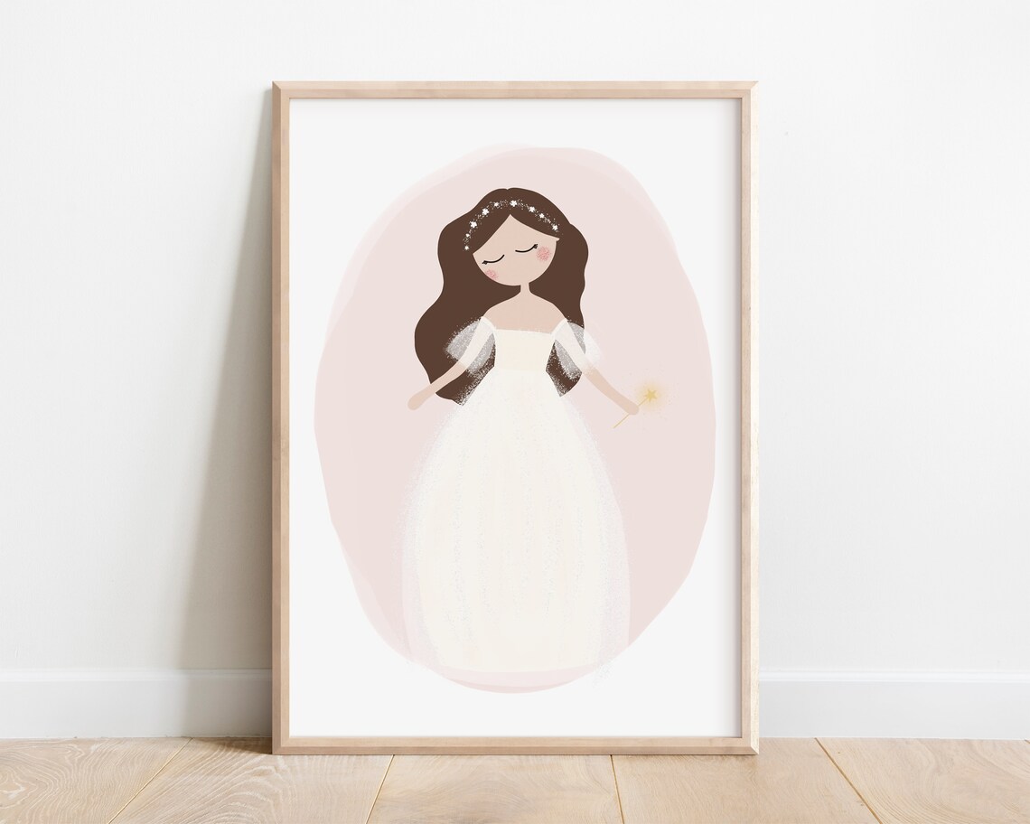 Fairy Adelina Magic Wand Nursery Fairy Tale Girls Decor Wall Art
