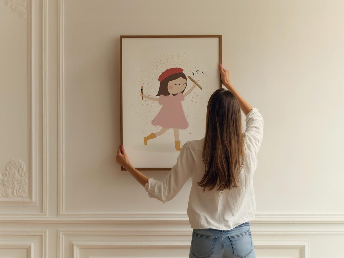 Little Artist Art Print Artist Child Print Every Child Is An Artist Little Artist Birthday Little Girl Art Print - Image 2