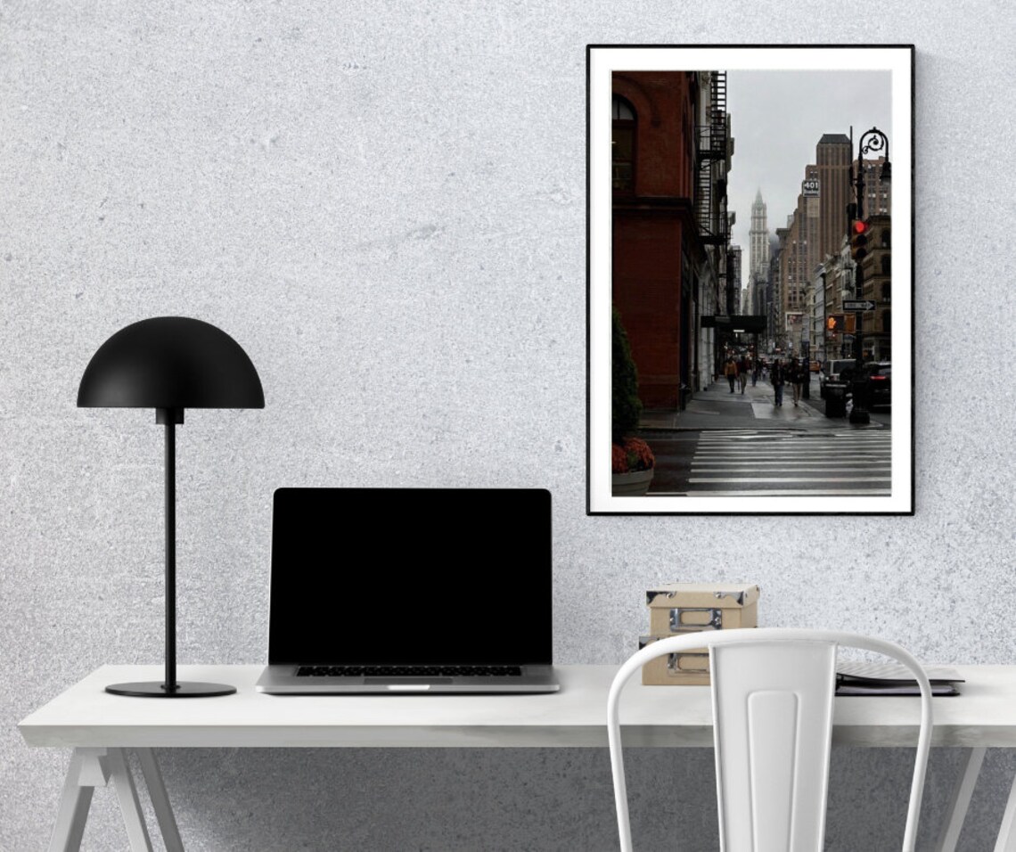 New York City Street Crosswalk Chrysler Building Photography Poster
